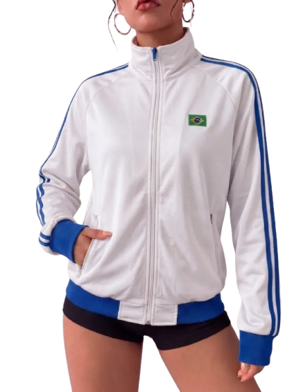 Jaqueta Feminina Casaco Manga Longa Tendência Brasil Copa