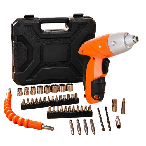 Parafusadeira Sem Fio 4,8v Kit 45 Peças Knakasaki Laranja 127/220v 50/60hz