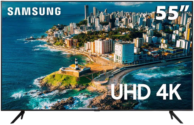 smart-tv-55-uhd-4k-samsung-55cu7700-processador-crystal-4k-samsung-gaming-hub-visual-livre-de-cabos-tela-sem-limites-alexa-built-in - Imagem