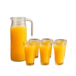 Kit Jarra De Vidro 1 Litro Com Tampa + 6 Copos Choppinho Kit Jarra E 6 Copos