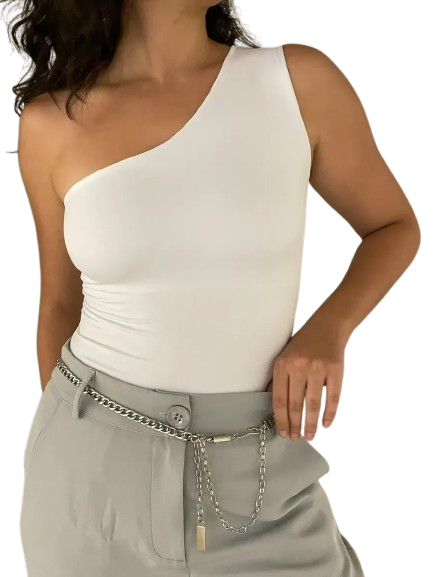 Blusa Feminina Um Ombro Só Forrada Poliamida Premium