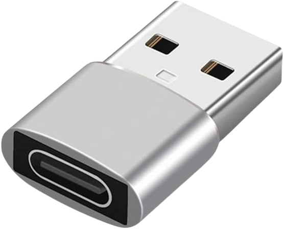 adaptador-usb-a-macho-x-tipo-c-femea-otg-cinza - Imagem
