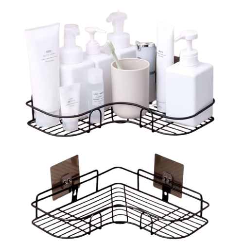 kit-2-prateleiras-para-banheiro-lavanderia-cozinha-quarto-adesiva-decorativa-organizadora-lateral-25cm-preto - Imagem