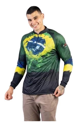 camisa-camiseta-blusa-pesca-com-protecao-uv50-peixe-pescaria - Imagem