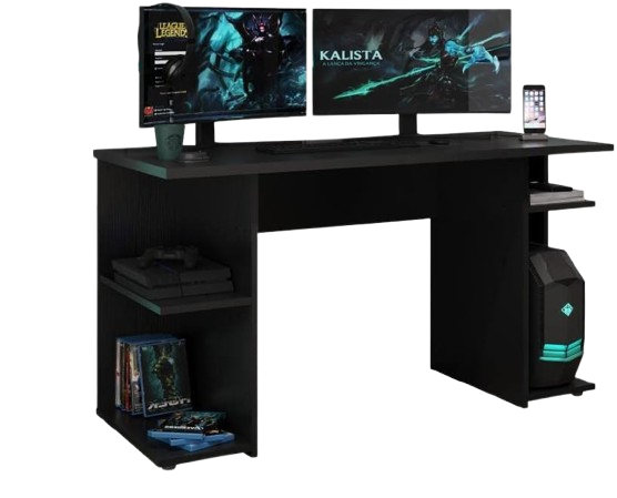 mesa-para-computador-gamer-preto-carraro-132e - Imagem