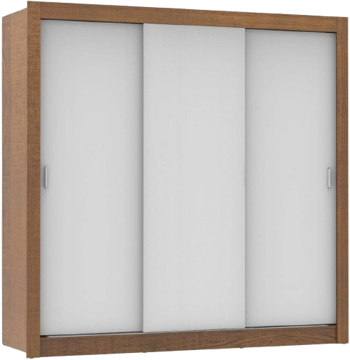 guarda-roupa-casal-madesa-monaco-3-portas-de-correr-rusticbranco - Imagem