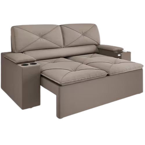 sofa-2-lugares-dds-next-pop-com-assento-retratil-e-encosto-reclinavel-em-veludo-suede-com-porta-copos-154cm-de-largura-capuccino - Imagem