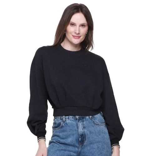 moletom-fila-cropped-essential-ii-feminino-preto - Imagem
