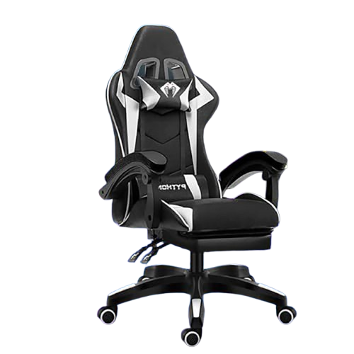 Cadeira Ergonomica Gamer Com Apoio Para Os Pés Branco