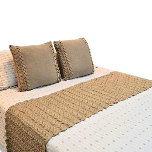 Kit Peseira Manta Tricot Cama King Aconchego + 2 Capas 45cm