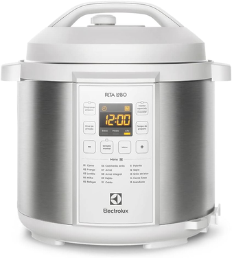 panela-pressao-eletrica-electrolux-digital-capacidade-6l-silenciosa-segura-10-travas-seguranca-15-receitas-pre-programadas-3-niveis-pressao-pcc20-inox-preto-220v-por-rita-lobo - Imagem