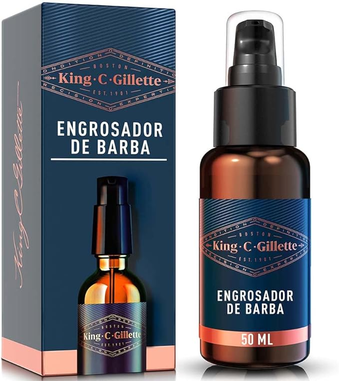 king-c-gillette-preenchedor-de-barba-50ml-serum-para-barba-cuidado-da-barba-para-homens-produtos-para-barba-aumenta-o-volume - Imagem