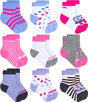 kit-09-pares-meias-infantil-mash-bebe-recem-nascido-crianca-cano-medio - Imagem