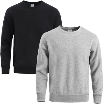 kit-2-moletom-de-frio-masculino-liso-gola-redonda-macio-e-flanelado - Imagem