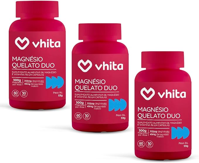 kitcombo-3x-magnesio-quelato-duo-vhita-300mg-dimalato-e-bisglicinato-com-vitamina-b6-60-capsulas - Imagem
