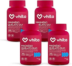 kitcombo-4x-magnesio-quelato-duo-vhita-300mg-dimalato-e-bisglicinato-com-vitamina-b6-60-capsulas - Imagem