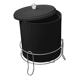 lixeira-pp-com-tampa-e-suporte-em-aramado-5-litros-banheiro-cozinha-branca-ou-preta-20x23-cm-preto - Imagem
