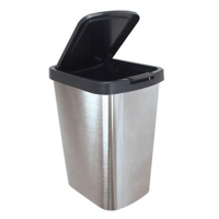 lixeira-pratica-9-litros-prata-click-label-25462-arqplast - Imagem
