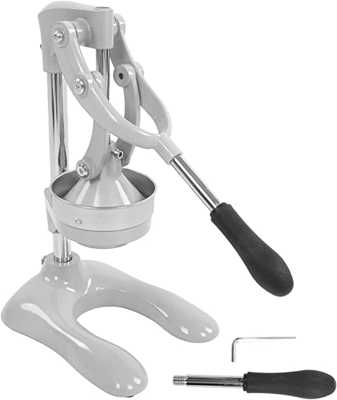 maquina-de-espremedor-de-prensa-manual-espremedor-de-citrinos-profissional-para-servico-pesado-confortavel-prensa-manual-premium-espremedor-de-laranja-facil-de-limparprata - Imagem