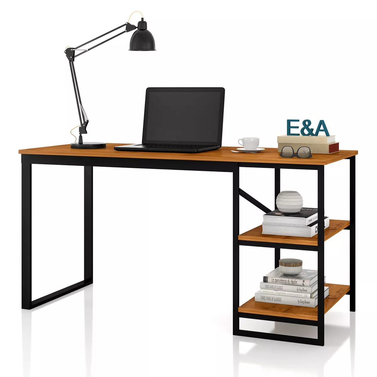 mesa-escrivaninha-industrial-home-office-cprateleiras-em-metal - Imagem