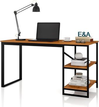 mesa-home-office-cprateleiras-de-metal-ea-pretocanela - Imagem