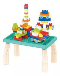 mesa-infantil-educativa-com-blocos-de-montar-mega-compras-cor-azul - Imagem