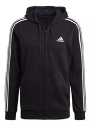 moletom-capuz-ziper-essentials-3-stripes-preto-adidas - Imagem