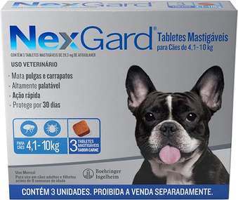 Nexgard Antipulgas E Carrapatos Para Cães De 4,1 A 10kg, 1 Tablete