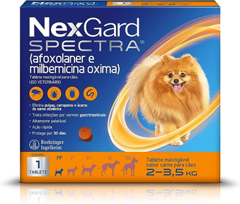 nexgard-spectra-antipulgas-e-carrapatos-e-vermifugo-para-caes-de-2-a-35kg - Imagem