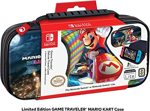 officially-licensed-nintendo-switch-mario-kart-8-deluxe-carrying-case-protective-deluxe-travel-case-with-adjustable-viewing-stand-game-case-included - Imagem