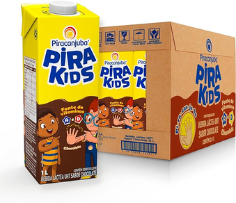 pack-de-achocolatado-pirakids-chocolate-piracanjuba-1l-12-unidades - Imagem