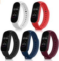 pacote-kit-5-pulseiras-extras-compativel-com-mi-band-5-6-sport-silicone-cores-vivas - Imagem