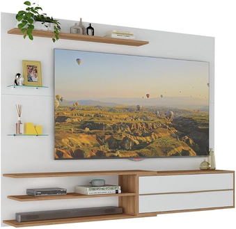 painel-para-tv-ate-65-polegadas-1-porta-e-prateleiras-multimoveis-mp1064-brancorustic-9a7y - Imagem