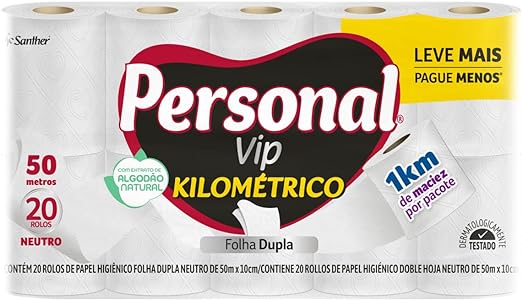 personal-papel-higienico-kilometrico-folha-dupla-com-20-rolos-50m - Imagem