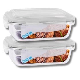 conjunto-2-potes-vidro-hermetico-marmita-com-4-travas-1040ml-pra-casa - Imagem