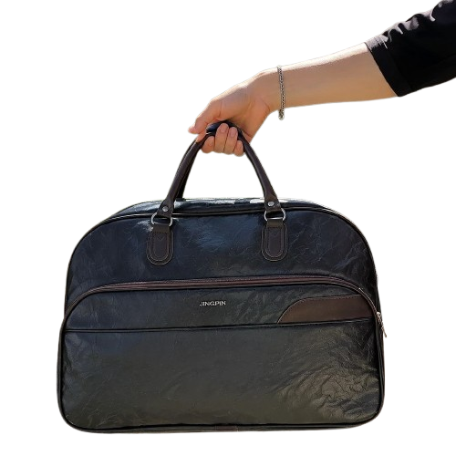 Bolsa Couro Grande De Viagem Mala Mão Resistente Preta Artestore