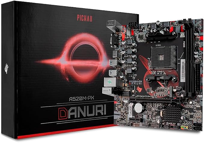 placa-mae-pichau-danuri-a520m-px-ddr4-socket-am4-m-atx-chipset-amd-a520-pch-dnra520m-px - Imagem