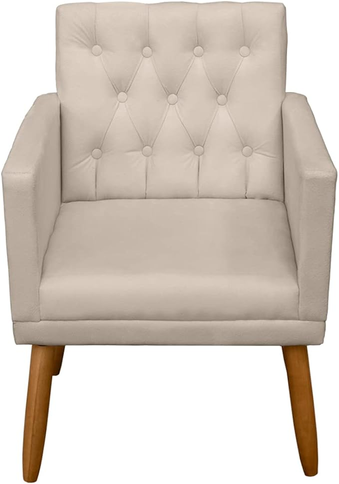 poltrona-decorativa-capitone-para-sala-recepcao-escritorio-bege - Imagem