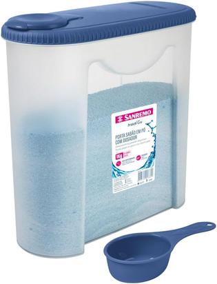 porta-sabao-em-po-1kg-com-dosador-plastico-cor-transparente-linha-hydrus-sanremo - Imagem
