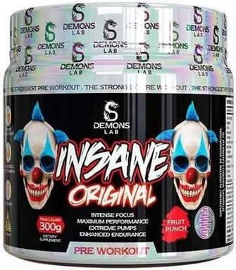 pre-treino-insane-original-maxima-forca-e-foco-300g-fruit-punch-demons-lab - Imagem