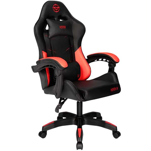 Cadeira Gamer TGT Heron M Preto Vermelho Reclinável Espuma Moldada