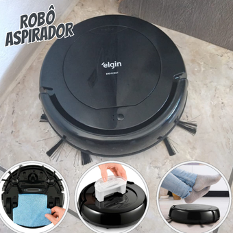 Aspirador De Pó Robô Evo Robot 3 Em 1 Elgin Varre, Aspira, Passa Pano Preto Bivolt Aspirador De Pó Robô Evo Robot 3 Em 1 Elgin Varre, Aspira, Passa Pano Preto Bivolt