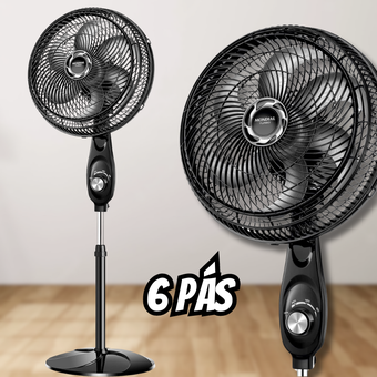 Ventilador de Coluna 30cm Turbo, Mondial, Preto/Prata, 60W 6 Pás VT-30C-NB Ventilador de Coluna 30cm Turbo, Mondial, Preto/Prata, 60W 6 Pás VT-30C-NB