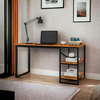 Mesa Home Office C/prateleiras De Metal E&A - Preto/Canela Mesa Home Office C/prateleiras De Metal E&A - Preto/Canela