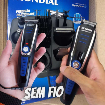Aparador De Pelos Super Groom 10 Preto Azul Bg-03 Mondial Aparador De Pelos Super Groom 10 Preto Azul Bg-03 Mondial