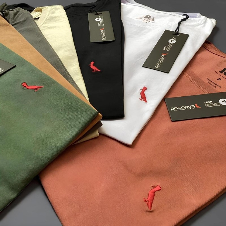 Kit 2 Camisetas Brasa Pica-pau Bordado Reserva Kit 2 Camisetas Brasa Pica-pau Bordado Reserva