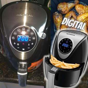Fritadeira Sem Óleo Air Fryer 3,5L, Mondial, Preto/Inox, 1500W, 110V - AF-30-DI Fritadeira Sem Óleo Air Fryer 3,5L, Mondial, Preto/Inox, 1500W, 110V - AF-30-DI