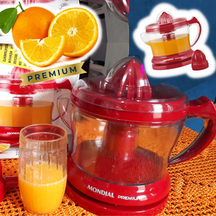 Espremedor de Frutas Mondial, Turbo Citrus Red Premium, 110V, 30W - E-23 Espremedor de Frutas Mondial, Turbo Citrus Red Premium, 110V, 30W - E-23