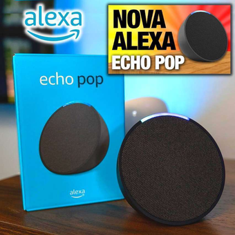 Echo Pop Amazon, com Alexa, Smart Speaker, Som Envolvente, Preto - B09WXVH7WK Echo Pop Amazon, com Alexa, Smart Speaker, Som Envolvente, Preto - B09WXVH7WK