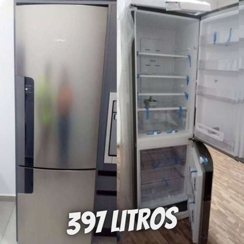 Geladeira Consul Frost Free Duplex 397 Litros Evox Com Freezer Embaixo - Cre44bk 220v Geladeira Consul Frost Free Duplex 397 Litros Evox Com Freezer Embaixo - Cre44bk 220v